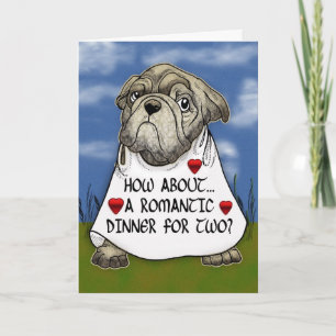 Dog Romantic Dinner For Two Greeting Card