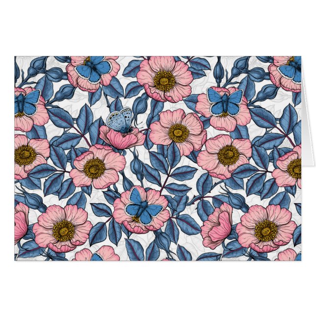 Dog rose and butterflies (Front Horizontal)