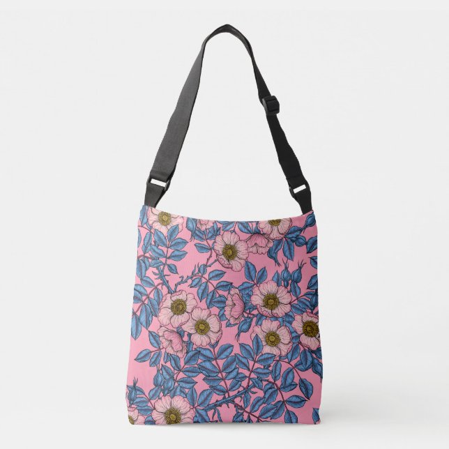 Dog rose pattern crossbody bag (Front)