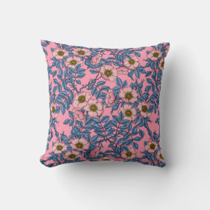 Dog rose pattern cushion