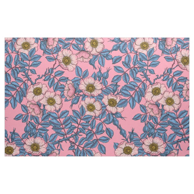 Dog rose pattern fabric (Fat Quarter)