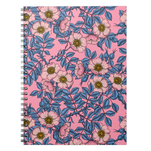 Dog rose pattern notebook (Front)
