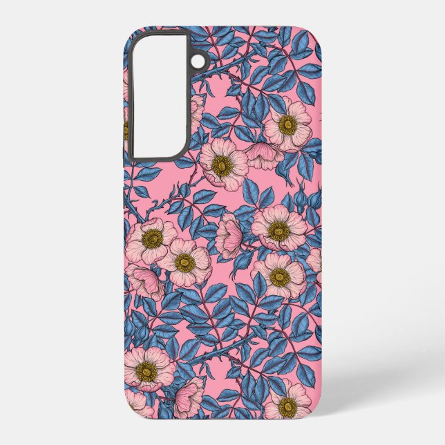 Dog rose pattern samsung galaxy s22+ case (Back)