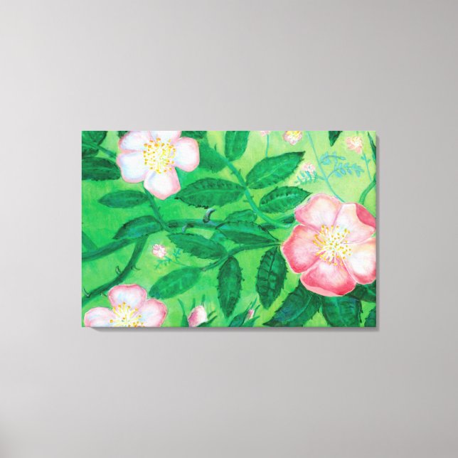 Dog Rose (Rosa Canina) Stretched Canvas Print (Front)