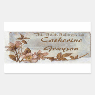 Dog Roses Personalised Ex Libris Stickers