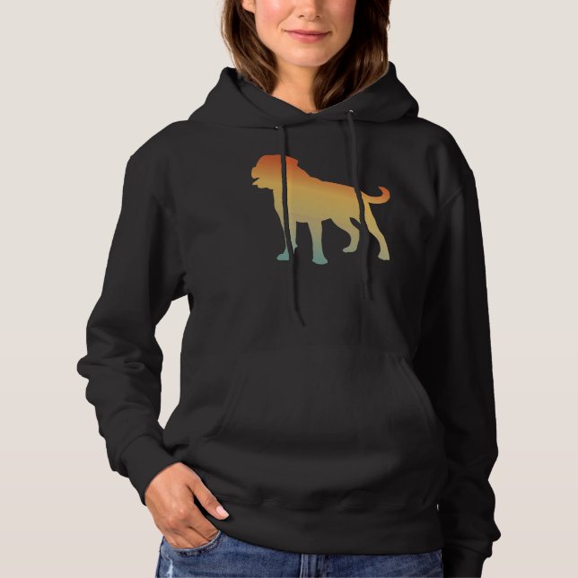 Dog Rottweiler Silhouette Mask Face Cover Hoodie (Front)