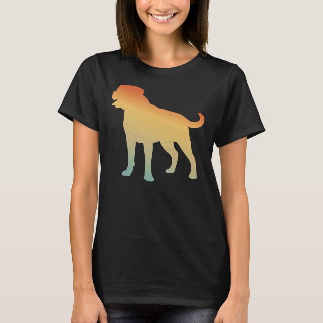 Dog Rottweiler Silhouette Mask Face Cover T-Shirt (Front)