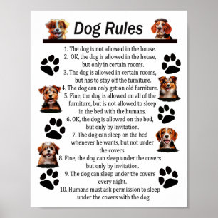Dog Rules - For A HAPPY DOG HOME Poster