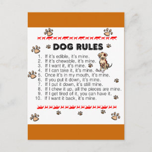Dog Rules Postcard