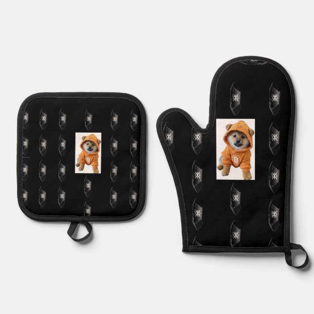 $DOG / Runestone Oven Mitts & Pot Holders Oven Mitt & Pot Holder Set (Front)