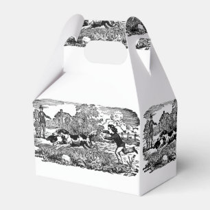Dog running antique pet art victorian illustration favour box
