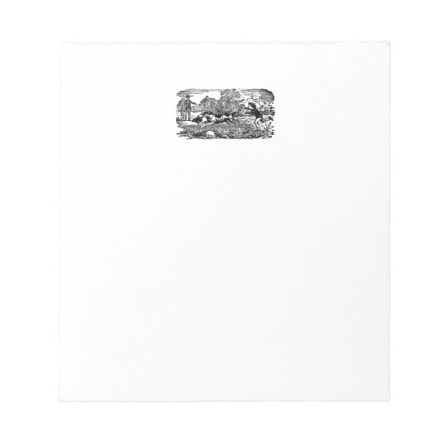 Dog running antique pet art victorian illustration notepad (Front)