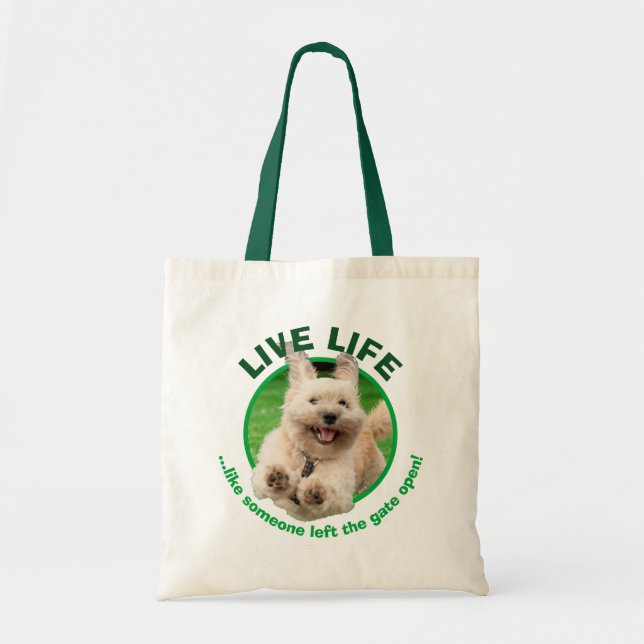 Dog Running In Yard Tote Bag (Front)