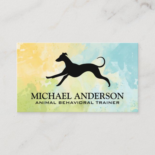 Dog Running Logo | Animal Care Services Business Card (Front)
