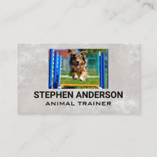 Dog Running Through Obstacle Course Business Card