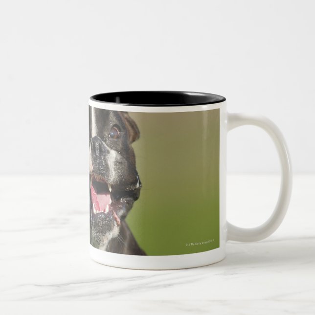 Dog Running Two-Tone Coffee Mug (Right)