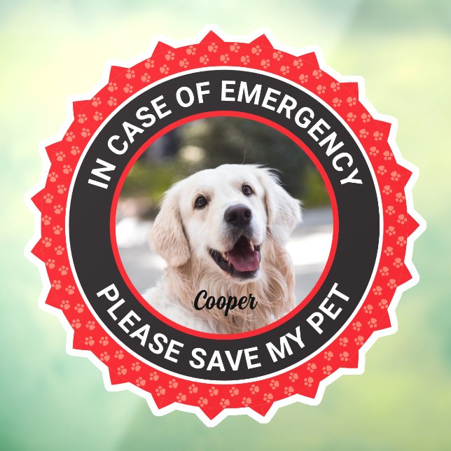 Dog Safety Alert Custom First Responder Window Cling (Sheet 3)
