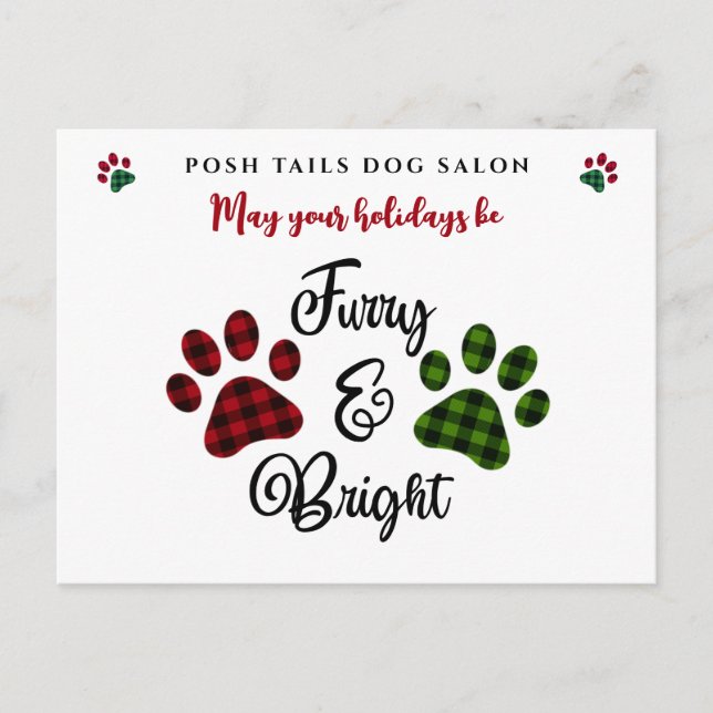 Dog Salon Vet Groomer Christmas Holiday Postcard (Front)