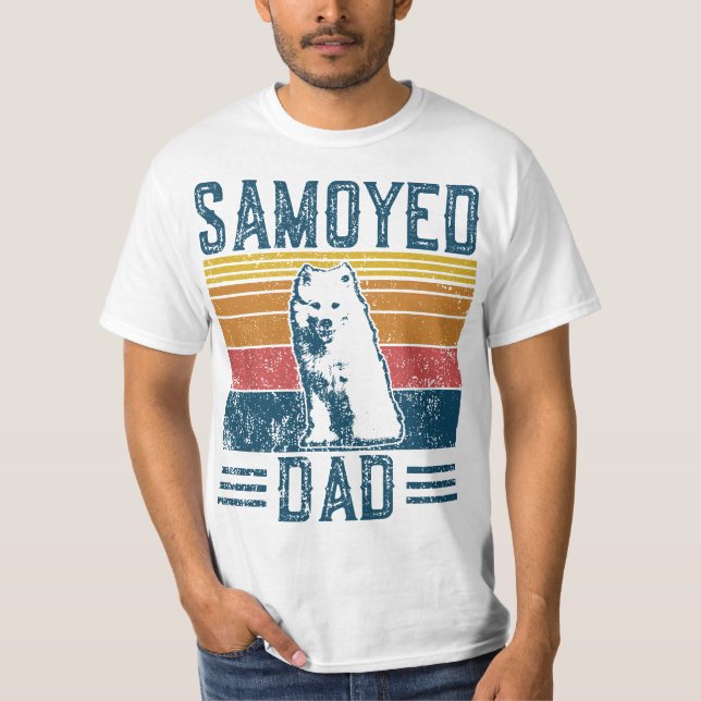 Dog Sammy Dad - Vintage Samoyed Dad T-Shirt (Front)