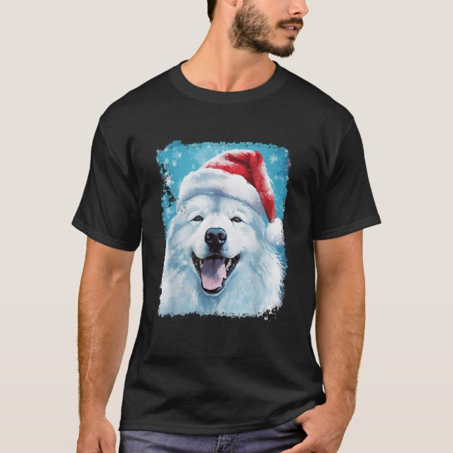 Dog Samoyed Christmas  T-Shirt (Front)