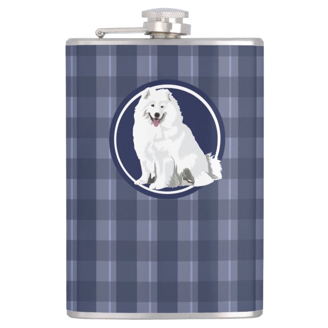 Dog samoyed hip flask (Front)