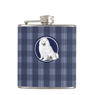 Dog samoyed hip flask