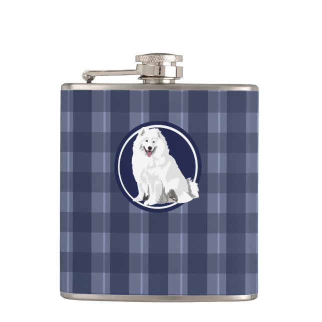 Dog samoyed hip flask (Front)