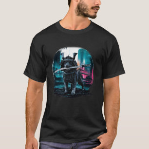 Dog Samurai Japanese Warrior Vintage T-Shirt