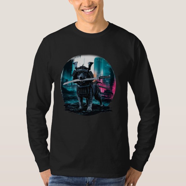 Dog Samurai Japanese Warrior Vintage T-Shirt (Front)