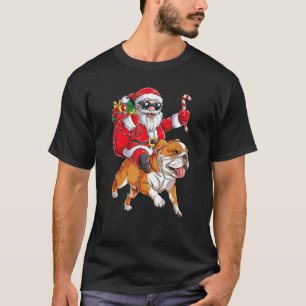 Dog   Santa Claus Riding French Bulldog Christmas  T-Shirt