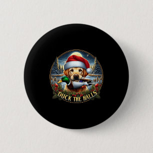 Dog Santa Duck Hunting Christmas Funny Adventure A 6 Cm Round Badge