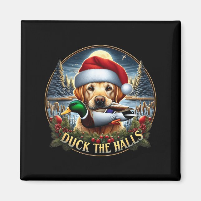 Dog Santa Duck Hunting Christmas Funny Adventure A Magnet (Front)