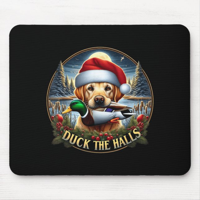 Dog Santa Duck Hunting Christmas Funny Adventure A Mouse Mat (Front)