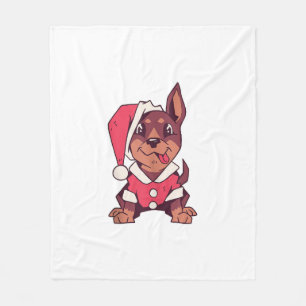 Dog Santa Hat - Funny Christmas _2 Fleece Blanket