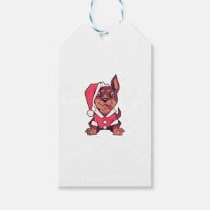 Dog Santa Hat - Funny Christmas _2 Gift Tags