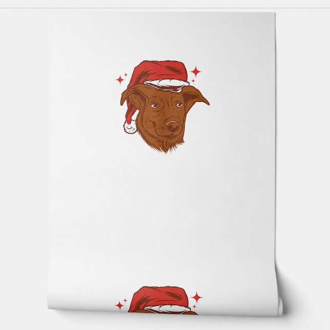 Dog Santa Hat - Funny Christmas  Wallpaper (Unrolling)