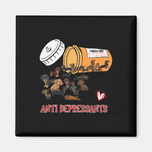 Dog Sausage Puppy Lover Antidepressants Dachshund Magnet