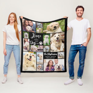 Dog Saying 15 Photos HOME IS WHERE OUR DOGS ARE Fleece Blanket
