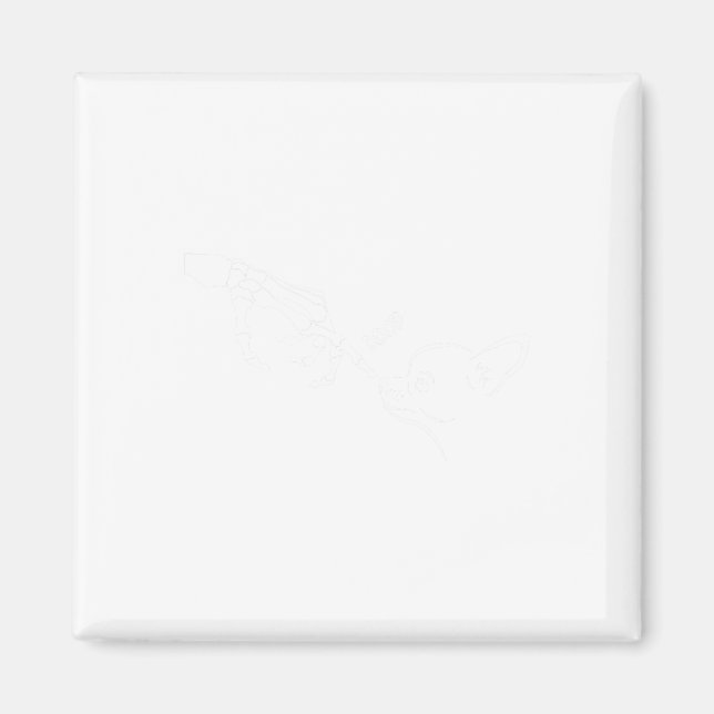 Dog Scary Skeleton Hand Boop Spooky Halloween Chih Magnet (Front)