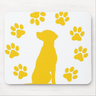 Dog seeting on mouse mat