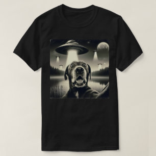 Dog selfie with UFO T-Shirt