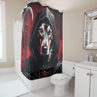 Dog shaman shower curtain