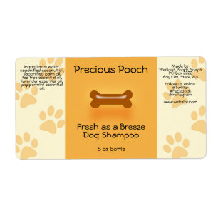 Dog Shampoo Soap Label (orange)