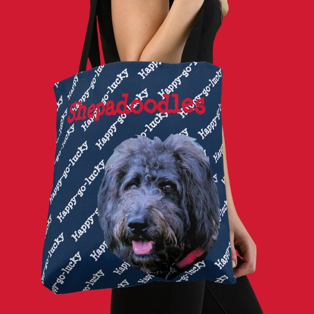 Dog Shepadoodle Happy-go-lucky Unconditional Love Tote Bag (Creator Uploaded)