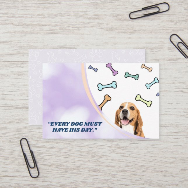 Dog Shop Business Cards (Front/Back In Situ)