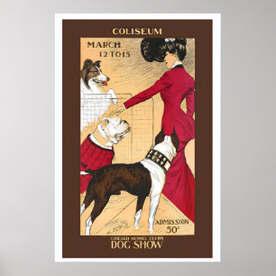 Dog Show Chicago Kennel Club Vintage Advertising Poster