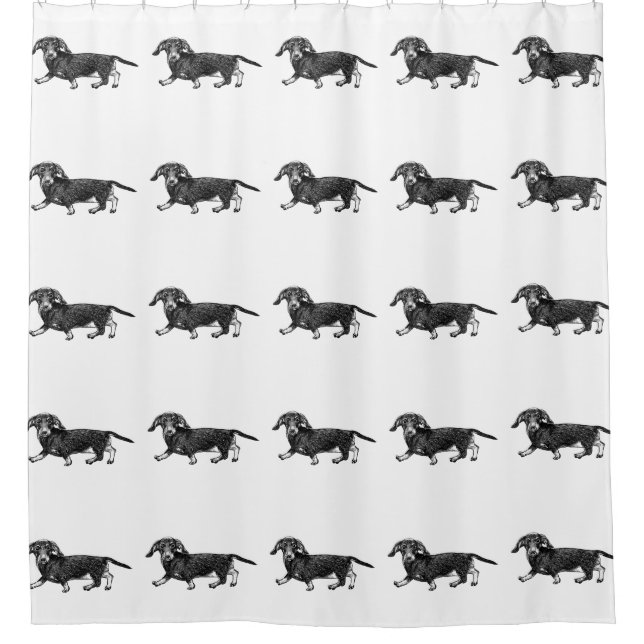 Dog Shower Curtain - Dachshund (Front)