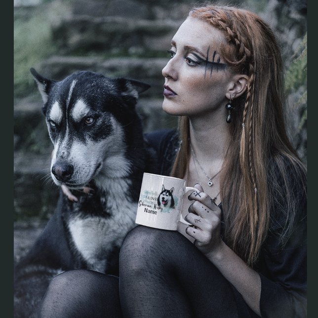 Dog Siberian Husky Pet Coffee Mug, Cup (husky dog pet coffee mug)
