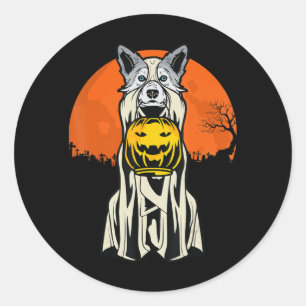 Dog Siberian Husky Trick Or Treat Dog Lover Classic Round Sticker
