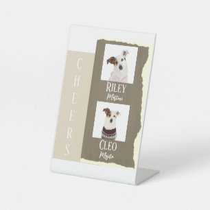Dog Signature Cocktail Drink Brown Wedding  Pedestal Sign